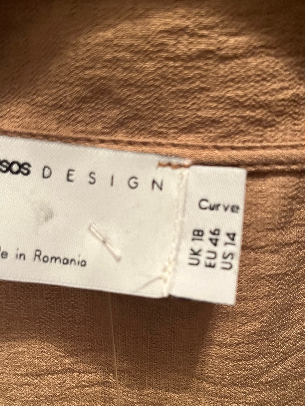 ASOS Tan Draped Faux Wrap Midi Dress Size:14 NWT - Picture 6 of 7